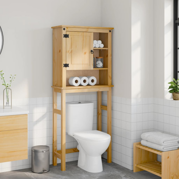 CORONA Solid Wood Pine Bathroom Cabinet with Storage Shelves - Washing Machine Organizer - Premium  from Home Treasures - Just £116.99! Shop now at Home Treasures