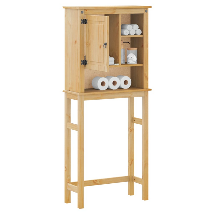 CORONA Solid Wood Pine Bathroom Cabinet with Storage Shelves - Washing Machine Organizer - Premium  from Home Treasures - Just £112.99! Shop now at Home Treasures