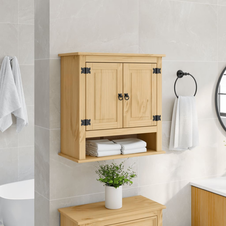 CORONA Bathroom Wall Cabinet - 70x33x71.5 cm | Solid Pine Wood | Rustic Charm & Ample Storage - Premium  from Home Treasures - Just £96.99! Shop now at Home Treasures