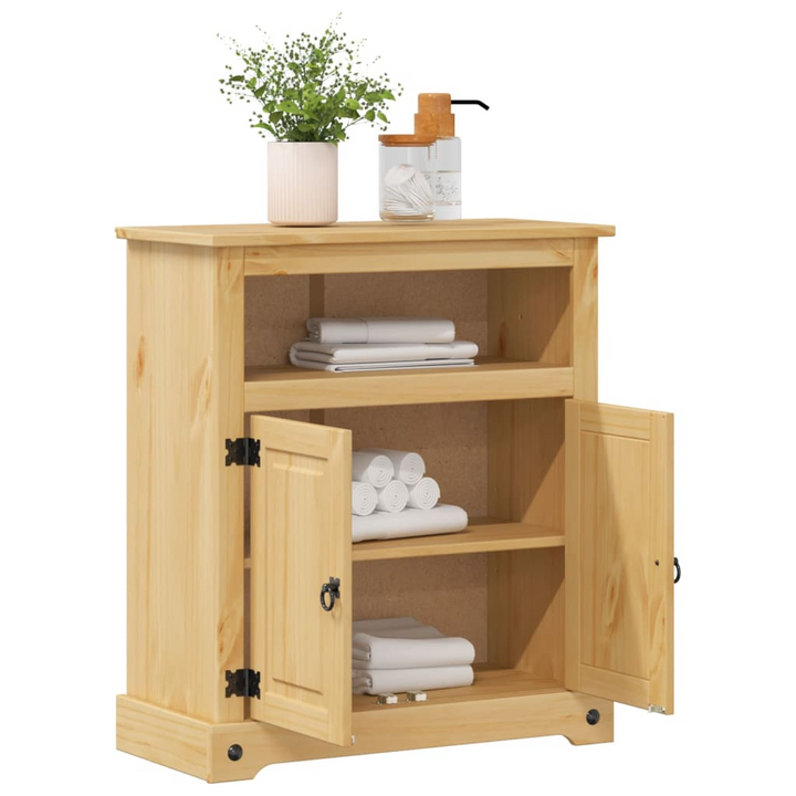 CORONA Solid Wood Pine Bathroom Cabinet | 70x33x80 cm | Rustic Honey Wax Finish | Ample Storage Space - Premium  from Home Treasures - Just £107.99! Shop now at Home Treasures