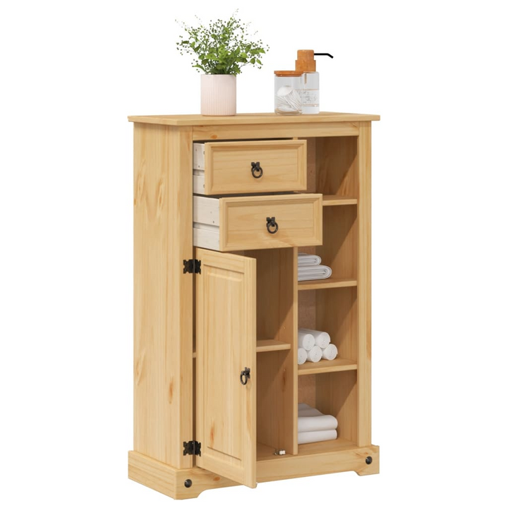 CORONA Solid Wood Pine Bathroom Cabinet 70x33x110 cm - Stylish and Durable Storage Solution - Premium  from Home Treasures - Just £143.99! Shop now at Home Treasures