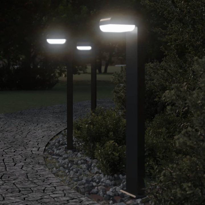 Set of 3 Black Outdoor Floor Lamps - 80 cm Die-cast Aluminium, Weatherproof, Energy-efficient LED - Stylish Garden, Patio & Driveway Lighting - Premium  from Home Treasures - Just £137.99! Shop now at Home Treasures