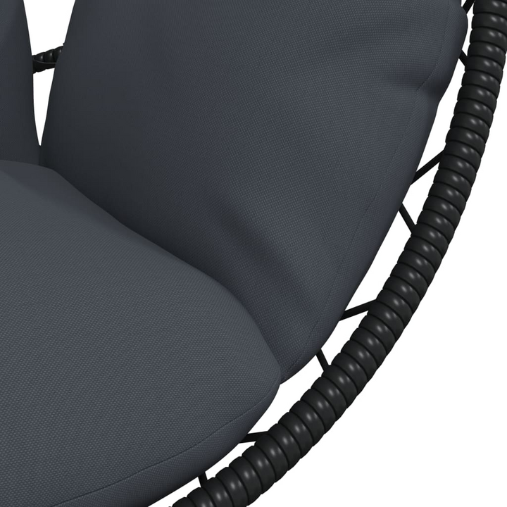 Ultimate Comfort Hanging Egg Chair with Stand - Anthracite Rattan & Steel | Durable & Stylish - Premium  from Home Treasures - Just £217.99! Shop now at Home Treasures