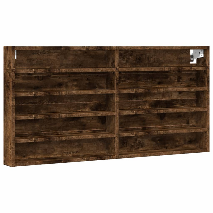 Smoked Oak Vitrine Cabinet 100x8.5x50 cm - Engineered Wood with Ample Storage - Premium  from Home Treasures - Just £41.99! Shop now at Home Treasures