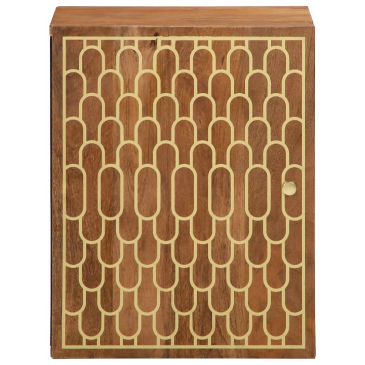 Bathroom Wall Cabinet - Solid Mango Wood, 38x33x48 cm, Honey Brown Finish, Hand-Carved Floral Pattern - Premium  from Home Treasures - Just £67.99! Shop now at Home Treasures