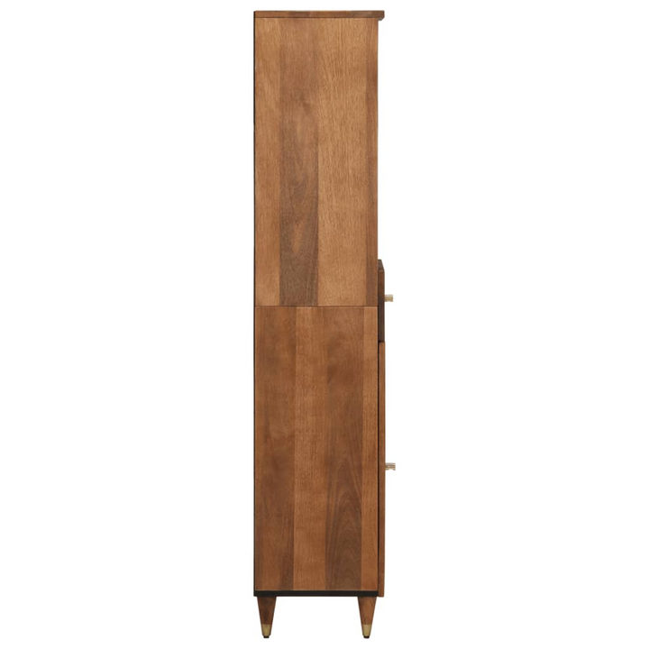 Retro Solid Mango Wood Bathroom Cabinet with Hand-Carved Pattern, 38x33x160 cm - Premium  from Home Treasures - Just £167.99! Shop now at Home Treasures