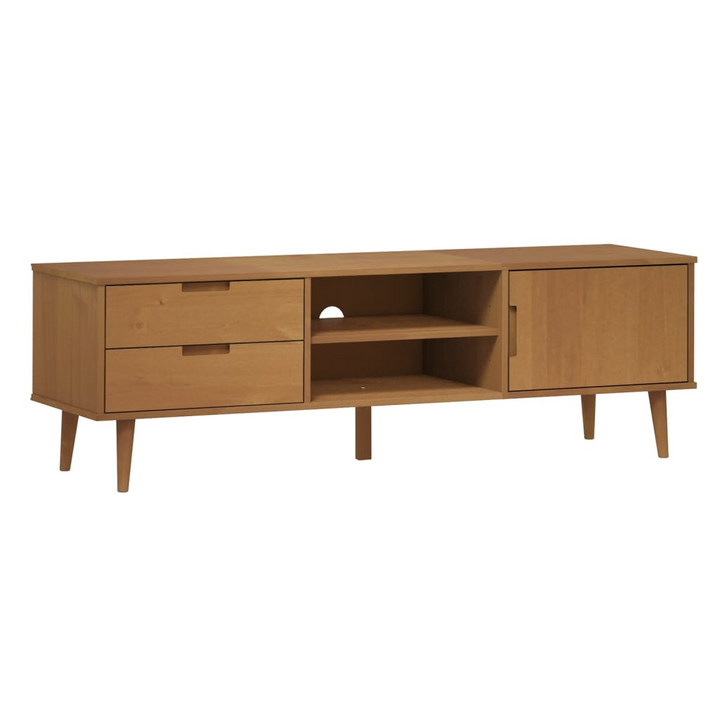 MOLDE TV Cabinet - Solid Pine Wood, Brown Finish, 158x40x49 cm - Stylish & Functional Storage Unit - Premium  from Home Treasures - Just £193.99! Shop now at Home Treasures