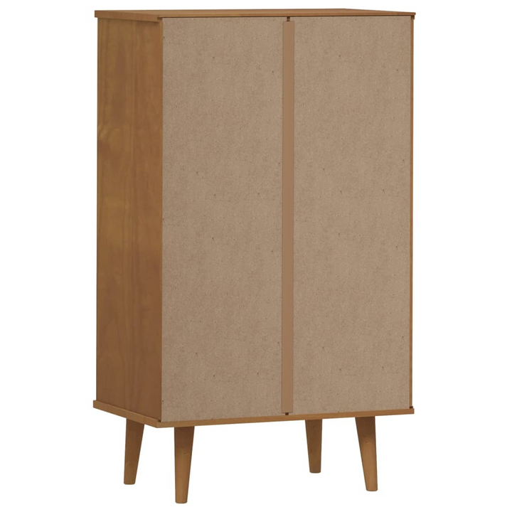 MOLDE Solid Wood Pine Shoe Cabinet - Brown, UV Varnish Finish, Ample Storage, 59.5x35x103 cm - Premium  from Home Treasures - Just £135.99! Shop now at Home Treasures