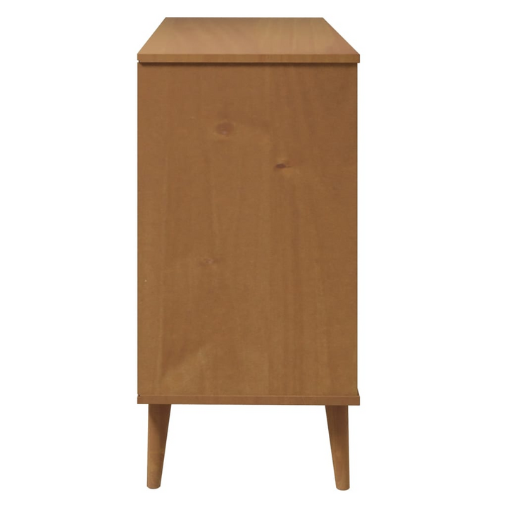 MOLDE Solid Wood Pine Drawer Cabinet in Brown – 113x40x80 cm – Scandinavian Style with Ample Storage - Premium  from Home Treasures - Just £230.99! Shop now at Home Treasures