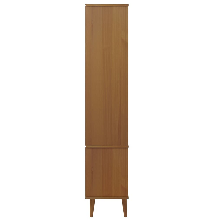 MOLDE Vitrine Cabinet 90x35x175 cm | Solid Pine Wood, UV Varnish | Elegant Brown Display Cabinet with Glass Doors & Ample Storage Space - Premium  from Home Treasures - Just £308.99! Shop now at Home Treasures