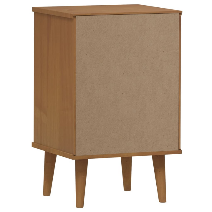 MOLDE Bedside Cabinet in Brown - Solid Pine Wood with UV Varnish - Scandinavian Style Nightstand with 3 Drawers, 40x35x65 cm - Premium  from Home Treasures - Just £82.99! Shop now at Home Treasures