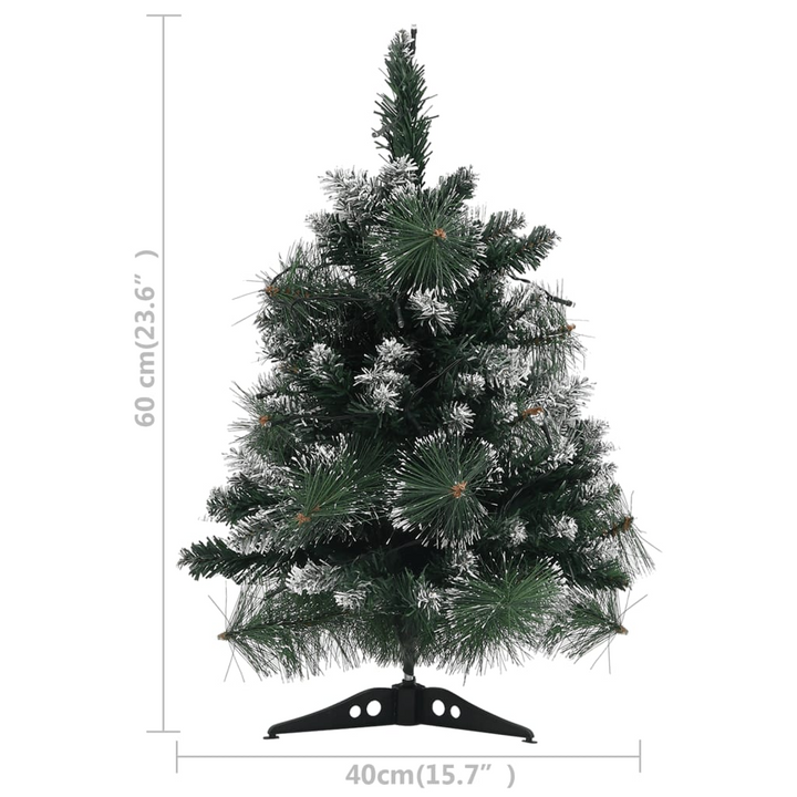 Artificial Pre-lit Christmas Tree - 60 cm, Green with Flocked White Snow, LED Lights, and Stands - Premium  from Home Treasures - Just £21.99! Shop now at Home Treasures