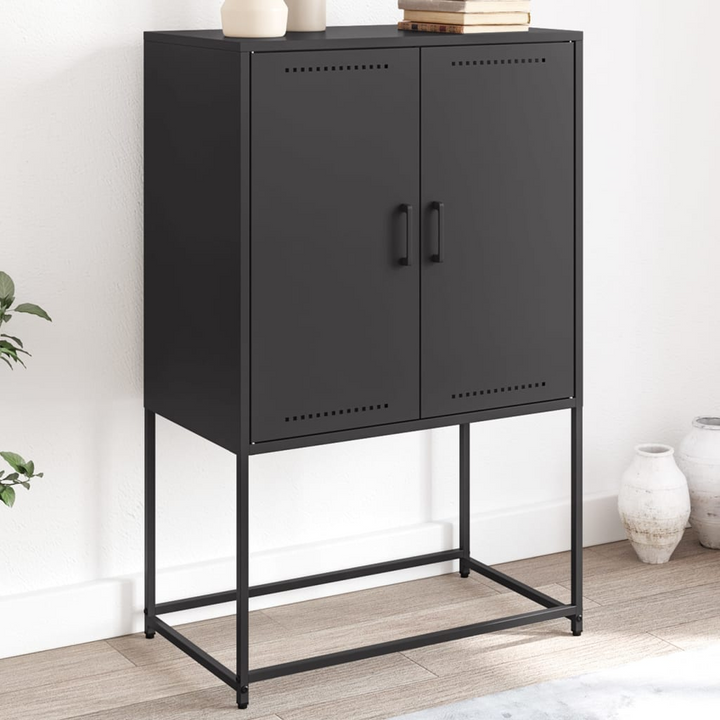 Industrial Highboard in Black Steel, 68.5x38.5x107 cm | Ample Storage for Living Room & Bedroom - Premium  from Home Treasures - Just £102.99! Shop now at Home Treasures