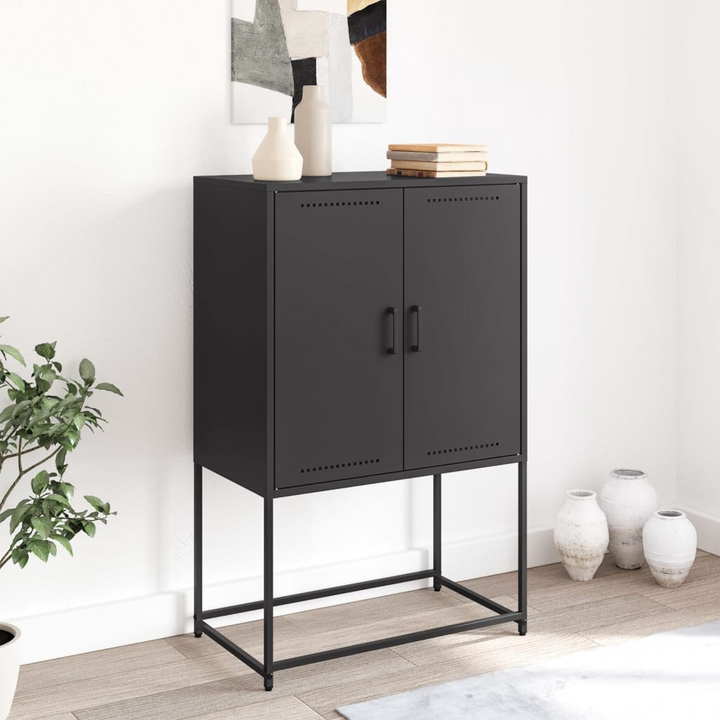 Industrial Highboard in Black Steel, 68.5x38.5x107 cm | Ample Storage for Living Room & Bedroom - Premium  from Home Treasures - Just £102.99! Shop now at Home Treasures