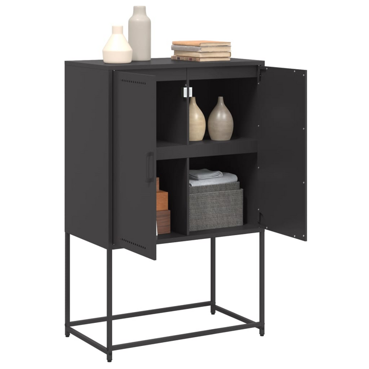 Industrial Highboard in Black Steel, 68.5x38.5x107 cm | Ample Storage for Living Room & Bedroom - Premium  from Home Treasures - Just £102.99! Shop now at Home Treasures