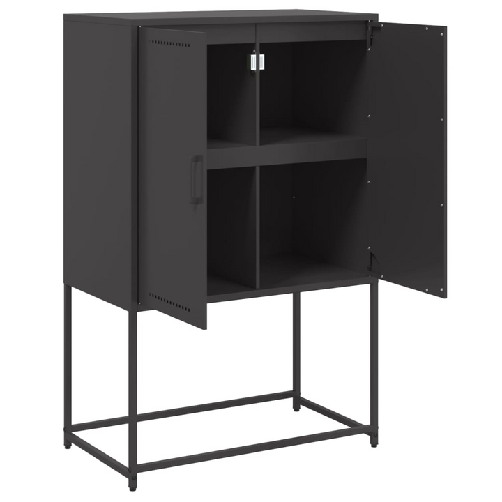 Industrial Highboard in Black Steel, 68.5x38.5x107 cm | Ample Storage for Living Room & Bedroom - Premium  from Home Treasures - Just £102.99! Shop now at Home Treasures