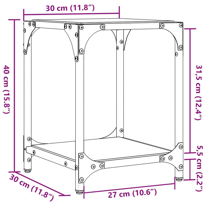 Modern Glass Top Coffee Tables - Set of 2 - 30x30x40 cm - Durable Steel Frame - Ideal for Living Room, Home Decor - Premium  from Home Treasures - Just £52.99! Shop now at Home Treasures