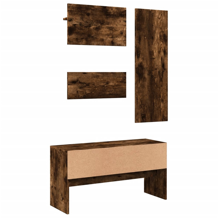 Elegant 4-Piece Hallway Furniture Set in Smoked Oak | Space-Saving Design - Premium  from Home Treasures - Just £107.99! Shop now at Home Treasures