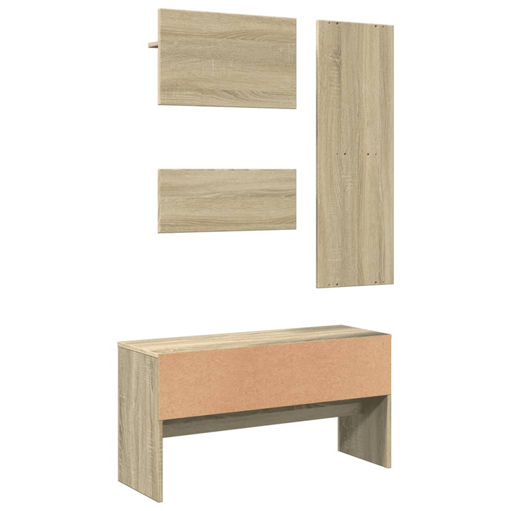 Elegant 4 Piece Hallway Furniture Set - Sonoma Oak Engineered Wood | Stylish Entryway Solution - Premium  from Home Treasures - Just £111.99! Shop now at Home Treasures