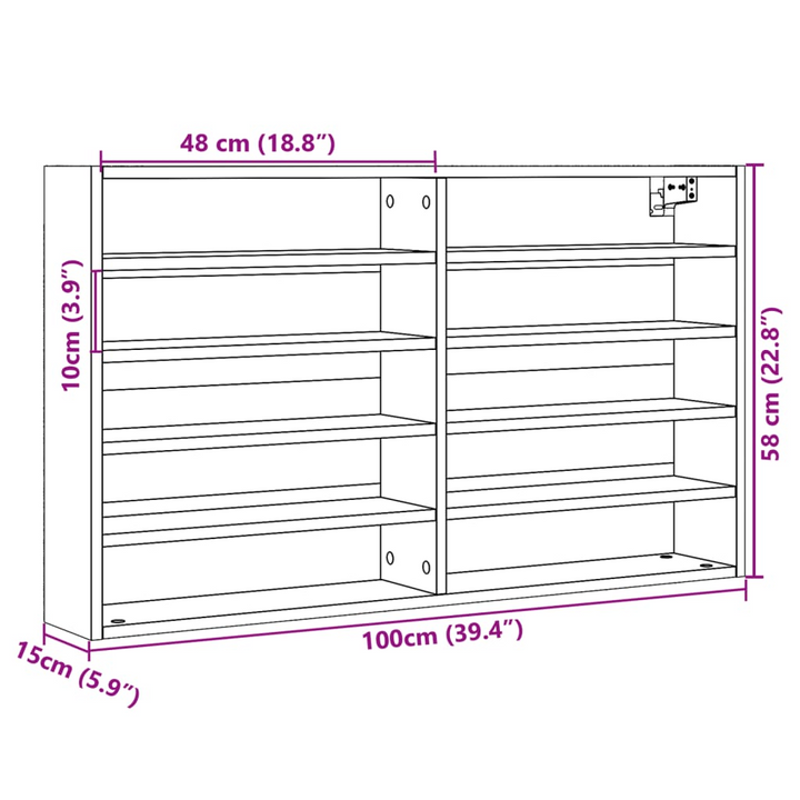 Brown Oak Vitrine Cabinet - Sleek & Versatile Storage Solution - 100x15x58 cm - Premium  from Home Treasures - Just £56.99! Shop now at Home Treasures