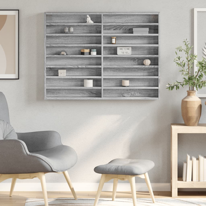 Grey Sonoma Vitrine Cabinet | 100x8.5x75 cm Engineered Wood | Sleek & Classic Design - Premium  from Home Treasures - Just £52.99! Shop now at Home Treasures