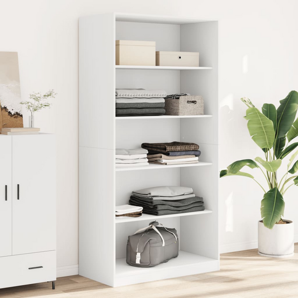 Modern Open White Wardrobe - 100x50x200 cm, Engineered Wood, Stylish Storage Solution - Premium  from Home Treasures - Just £204.99! Shop now at Home Treasures