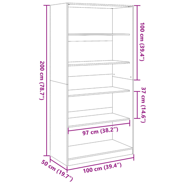 Modern Open White Wardrobe - 100x50x200 cm, Engineered Wood, Stylish Storage Solution - Premium  from Home Treasures - Just £180.99! Shop now at Home Treasures