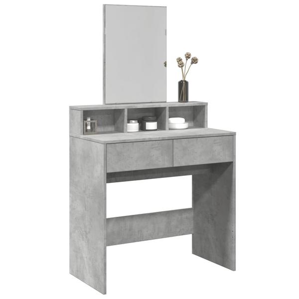 Stylish Dressing Table with Mirror - Concrete Grey, 80x41x144.5 cm – Ample Storage & Elegant Design - Premium  from Home Treasures - Just £108.99! Shop now at Home Treasures