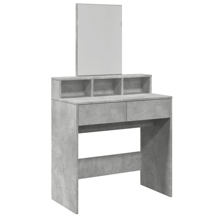 Stylish Dressing Table with Mirror - Concrete Grey, 80x41x144.5 cm – Ample Storage & Elegant Design - Premium  from Home Treasures - Just £108.99! Shop now at Home Treasures