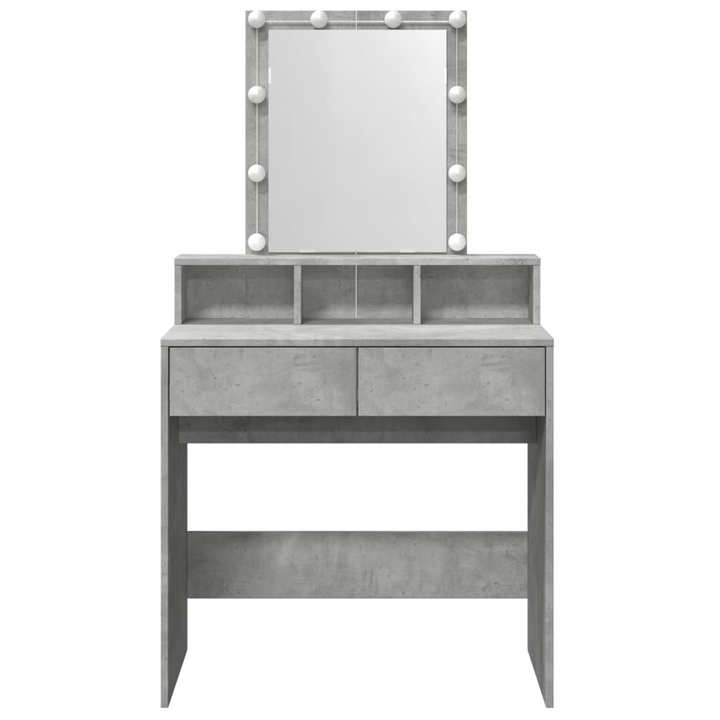 Stylish Dressing Table with LED Lights - Concrete Grey, 80x41x144.5 cm - Ample Storage for Your Beauty Essentials - Premium  from Home Treasures - Just £112.99! Shop now at Home Treasures