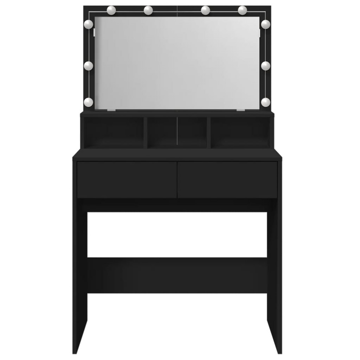 Black LED Dressing Table - Stylish Makeup Vanity with Mirror and Storage, 80x41x134.5 cm - Premium  from Home Treasures - Just £154.99! Shop now at Home Treasures