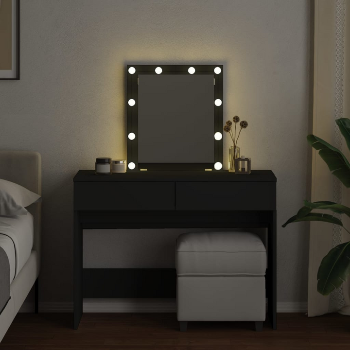 Black Dressing Table with LED Lights & Mirror - 100x40x130 cm - Stylish Makeup Vanity with Drawers - Premium  from Home Treasures - Just £130.99! Shop now at Home Treasures