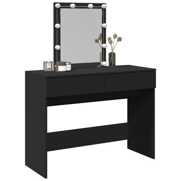 Black Dressing Table with LED Lights & Mirror - 100x40x130 cm - Stylish Makeup Vanity with Drawers - Premium  from Home Treasures - Just £130.99! Shop now at Home Treasures