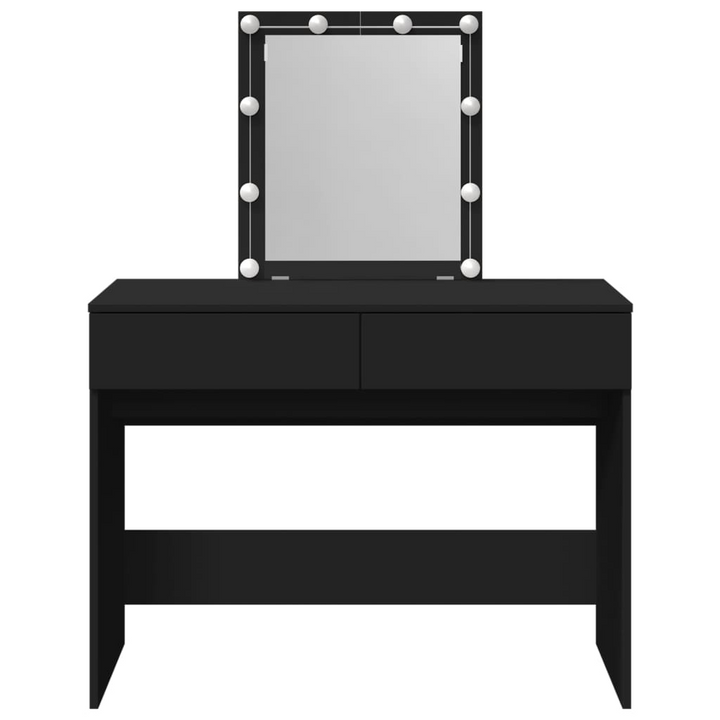 Black Dressing Table with LED Lights & Mirror - 100x40x130 cm - Stylish Makeup Vanity with Drawers - Premium  from Home Treasures - Just £130.99! Shop now at Home Treasures