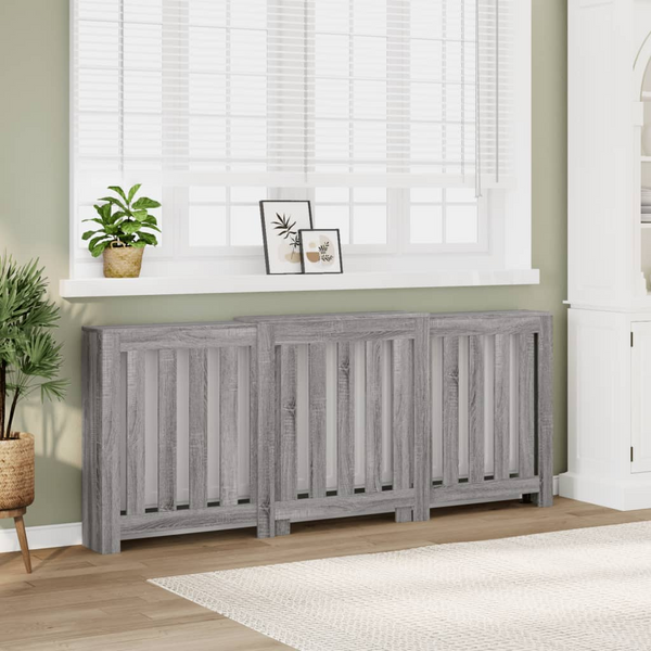 Stylish Grey Sonoma Radiator Cover - Modern Slatted Design, 205x21.5x83.5 cm, Engineered Wood - Premium  from Home Treasures - Just £96.99! Shop now at Home Treasures