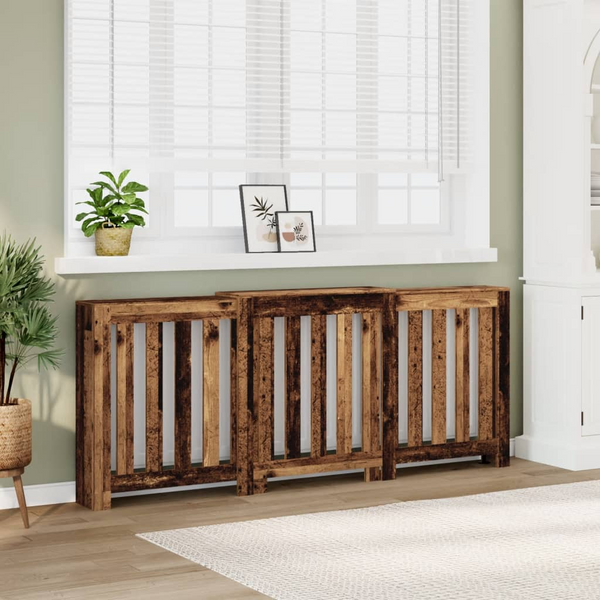 Stylish Radiator Cover in Old Wood Finish - 205x21.5x83.5 cm | Engineered Wood Radiator Cabinet with Storage Shelf - Premium  from Home Treasures - Just £98.99! Shop now at Home Treasures