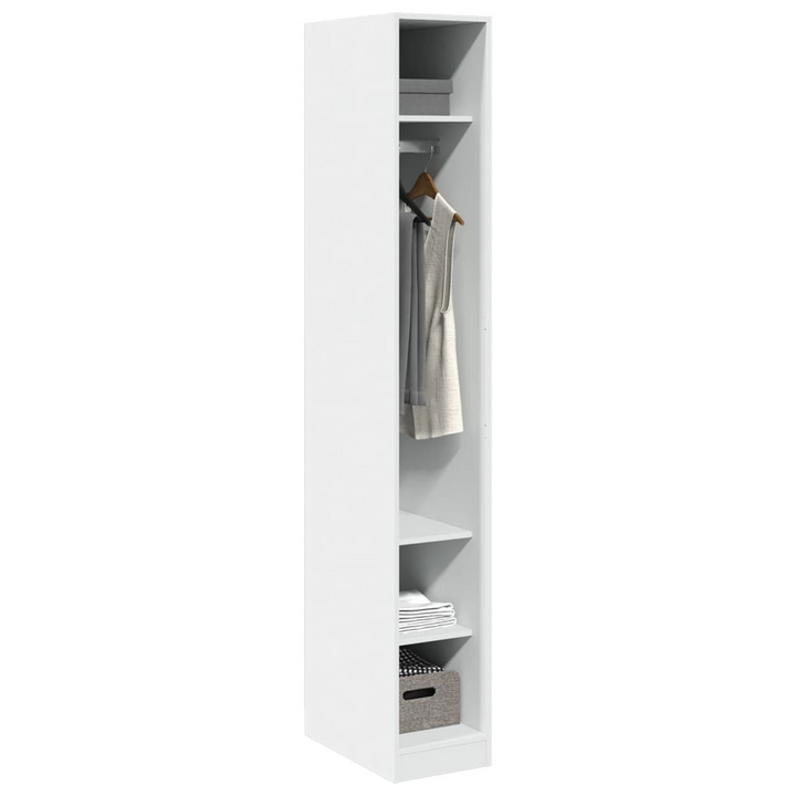 Slim White Wardrobe - 30x50x200 cm | Stylish & Durable Engineered Wood Closet - Premium  from Home Treasures - Just £130.99! Shop now at Home Treasures