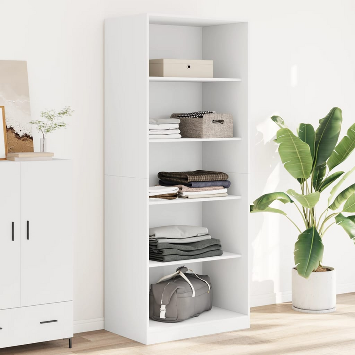 Stylish & Durable White Wardrobe - 80x50x200 cm | Engineered Wood with Ample Storage - Premium  from Home Treasures - Just £165.99! Shop now at Home Treasures