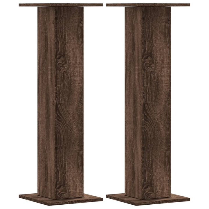 Stylish Brown Oak Speaker Stands, Set of 2, 95 cm Height - Durable Engineered Wood with Hollow Design - Premium  from Home Treasures - Just £82.99! Shop now at Home Treasures