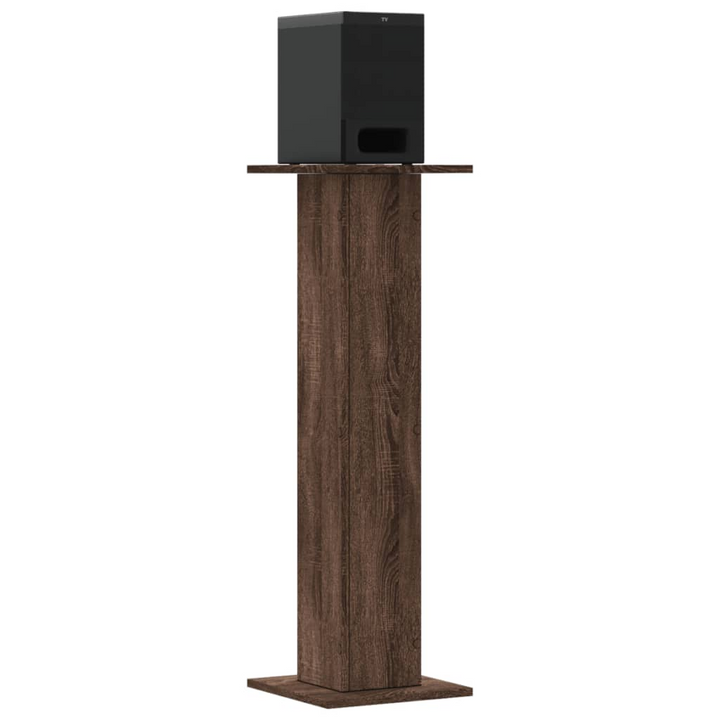 Stylish Brown Oak Speaker Stands, Set of 2, 95 cm Height - Durable Engineered Wood with Hollow Design - Premium  from Home Treasures - Just £82.99! Shop now at Home Treasures