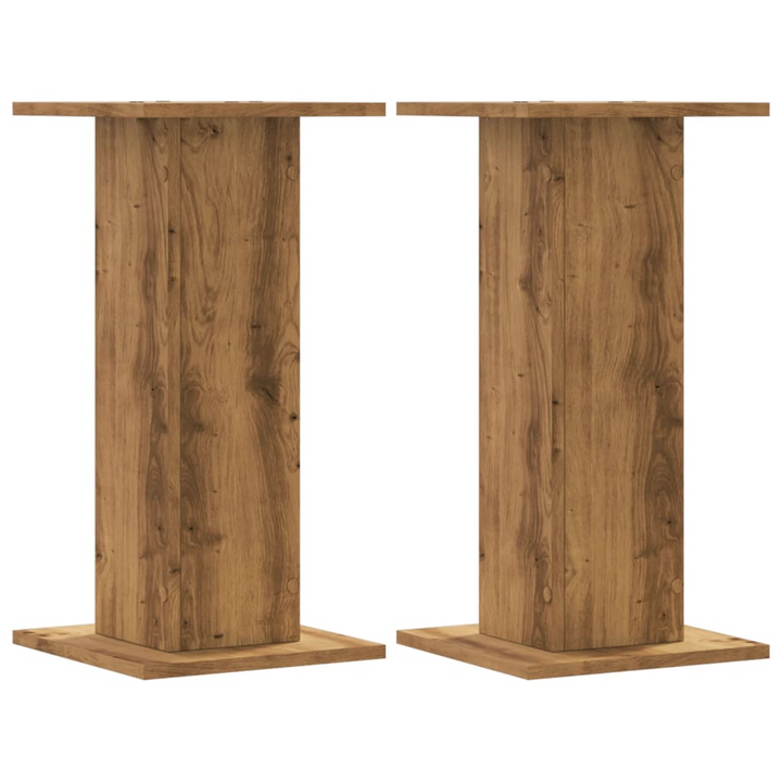 Artisian Oak Speaker Stands - Set of 2, Engineered Wood, 60 cm High, Sturdy & Stylish - Premium  from Home Treasures - Just £73.99! Shop now at Home Treasures