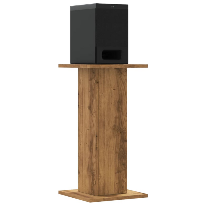 Artisian Oak Speaker Stands - Set of 2, Engineered Wood, 60 cm High, Sturdy & Stylish - Premium  from Home Treasures - Just £73.99! Shop now at Home Treasures