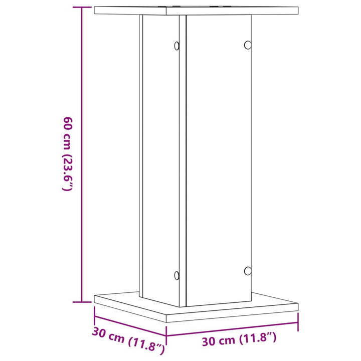 Artisian Oak Speaker Stands - Set of 2, Engineered Wood, 60 cm High, Sturdy & Stylish - Premium  from Home Treasures - Just £73.99! Shop now at Home Treasures