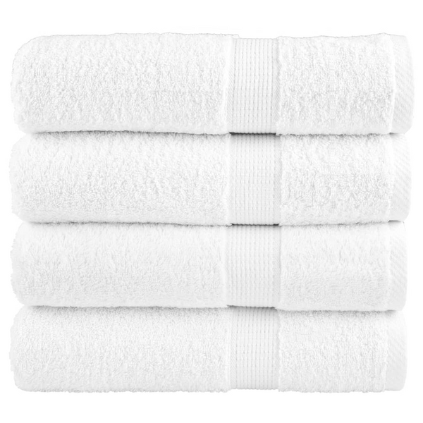 SOLUND Premium Bath Towels, Set of 4, 100x150cm, Super Soft 100% Cotton, 600 GSM, White - Premium  from Home Treasures - Just £82.99! Shop now at Home Treasures