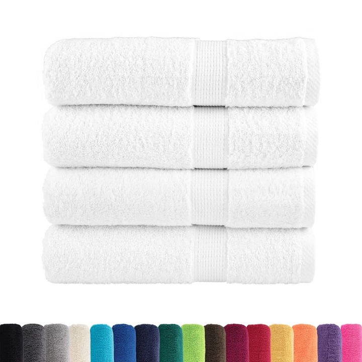 SOLUND Premium Bath Towels, Set of 4, 100x150cm, Super Soft 100% Cotton, 600 GSM, White - Premium  from Home Treasures - Just £82.99! Shop now at Home Treasures