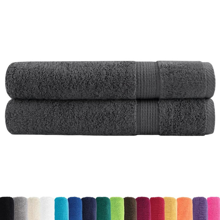 SOLUND Premium Towels, Set of 2, Anthracite, 100x200cm 600gsm - Ultra Soft, Absorbent & Durable 100% Cotton Bath Towels - Premium  from Home Treasures - Just £65.99! Shop now at Home Treasures