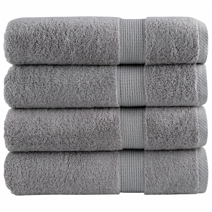 SOLUND Premium Shower Towels Set of 4 - Ultra-Soft & Absorbent, 100% Cotton, Grey, 70x140cm, OEKO-TEX Certified - Premium  from Home Treasures - Just £55.99! Shop now at Home Treasures