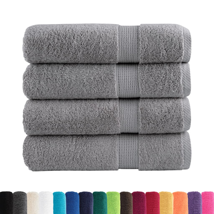 SOLUND Premium Shower Towels Set of 4 - Ultra-Soft & Absorbent, 100% Cotton, Grey, 70x140cm, OEKO-TEX Certified - Premium  from Home Treasures - Just £55.99! Shop now at Home Treasures