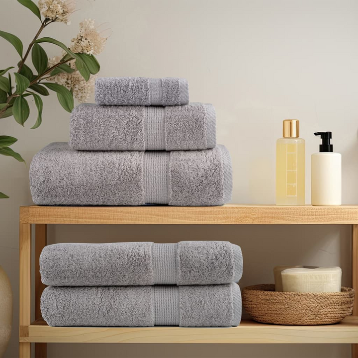 SOLUND Premium Shower Towels Set of 4 - Ultra-Soft & Absorbent, 100% Cotton, Grey, 70x140cm, OEKO-TEX Certified - Premium  from Home Treasures - Just £55.99! Shop now at Home Treasures