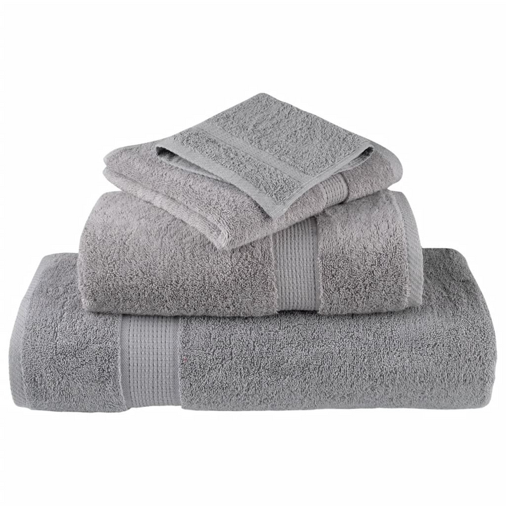 SOLUND Premium Bath Towels, Set of 4 - Luxurious 100% Cotton, Grey 100x150cm, 600gsm - Ultra Soft & Highly Absorbent, Machine Washable, OEKO-TEX Certified - Premium  from Home Treasures - Just £82.99! Shop now at Home Treasures